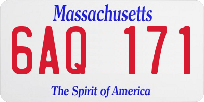 MA license plate 6AQ171