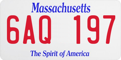 MA license plate 6AQ197