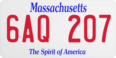 MA license plate 6AQ207