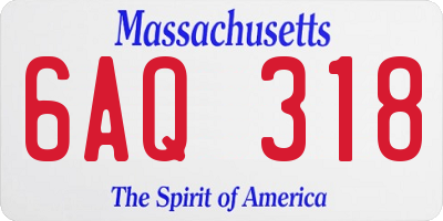 MA license plate 6AQ318