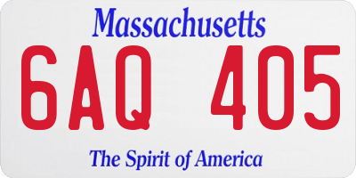 MA license plate 6AQ405
