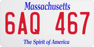 MA license plate 6AQ467