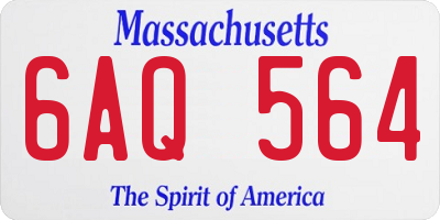 MA license plate 6AQ564