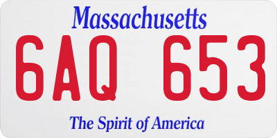 MA license plate 6AQ653