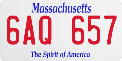 MA license plate 6AQ657
