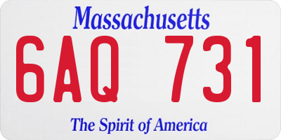 MA license plate 6AQ731