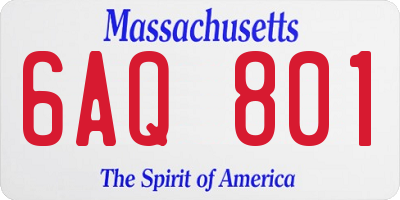 MA license plate 6AQ801