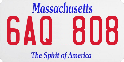 MA license plate 6AQ808