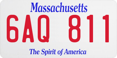 MA license plate 6AQ811