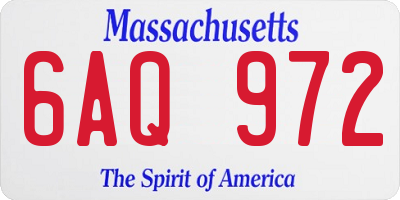 MA license plate 6AQ972