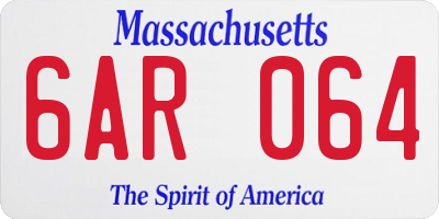 MA license plate 6AR064
