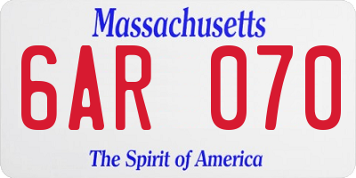 MA license plate 6AR070
