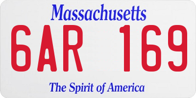 MA license plate 6AR169