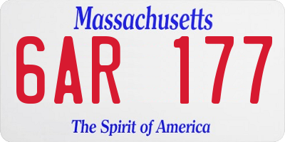 MA license plate 6AR177