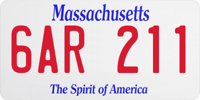 MA license plate 6AR211