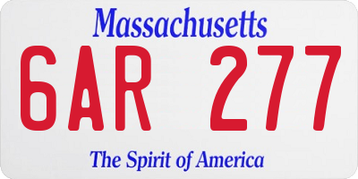 MA license plate 6AR277