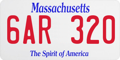 MA license plate 6AR320