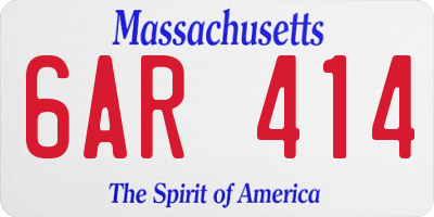 MA license plate 6AR414
