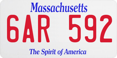 MA license plate 6AR592