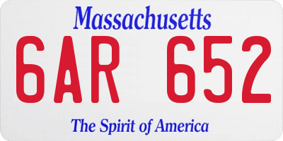 MA license plate 6AR652