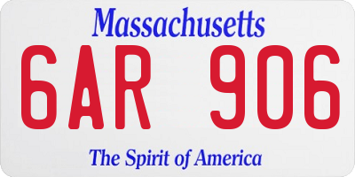 MA license plate 6AR906