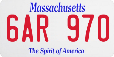 MA license plate 6AR970