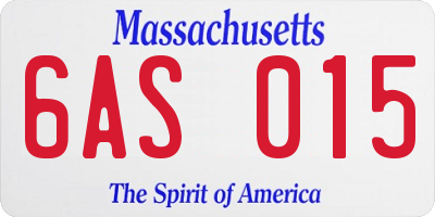 MA license plate 6AS015