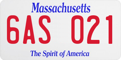 MA license plate 6AS021