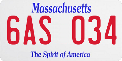 MA license plate 6AS034