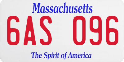 MA license plate 6AS096