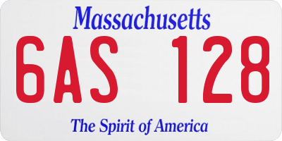 MA license plate 6AS128
