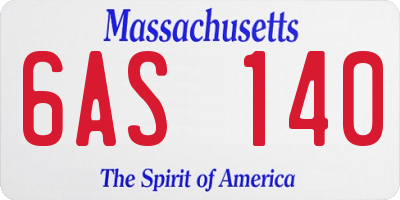 MA license plate 6AS140