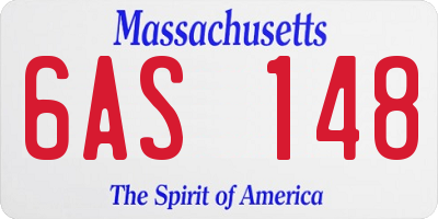 MA license plate 6AS148
