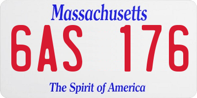 MA license plate 6AS176