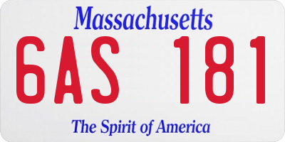 MA license plate 6AS181
