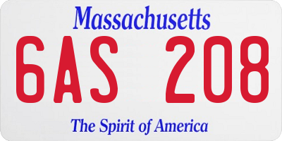 MA license plate 6AS208