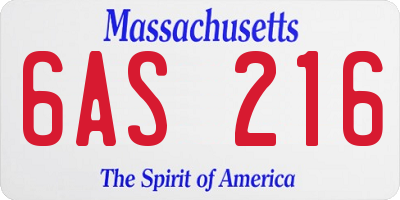 MA license plate 6AS216