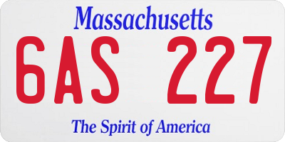 MA license plate 6AS227