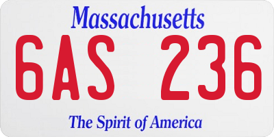 MA license plate 6AS236
