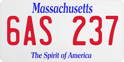 MA license plate 6AS237