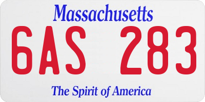 MA license plate 6AS283