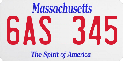 MA license plate 6AS345