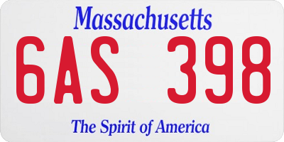MA license plate 6AS398