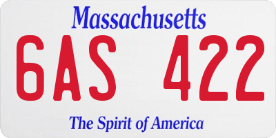 MA license plate 6AS422