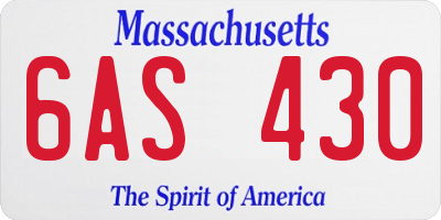 MA license plate 6AS430