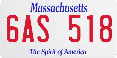 MA license plate 6AS518