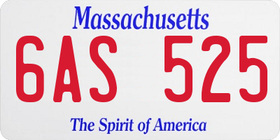 MA license plate 6AS525