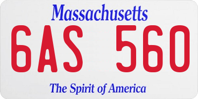 MA license plate 6AS560