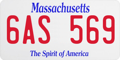 MA license plate 6AS569