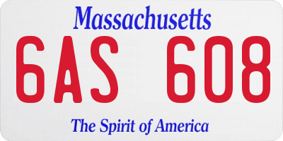MA license plate 6AS608